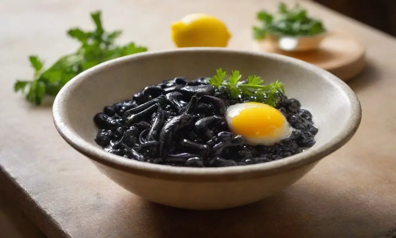 Mesa rústica con ingredientes listos para cocinar