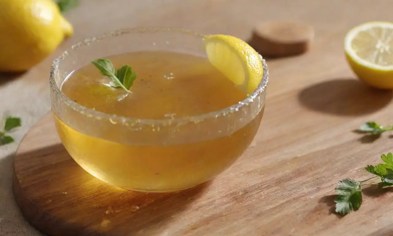 Bowl de miel con hierbas y limón