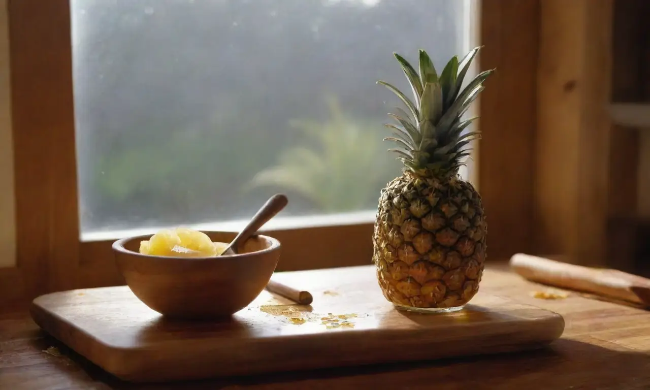 Cocina brillante con piña y aromas tropicales