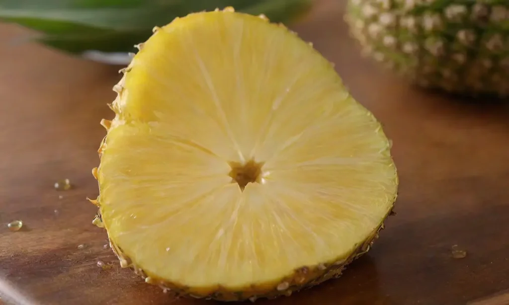 Rodajas de piña fresca en un ambiente acogedor