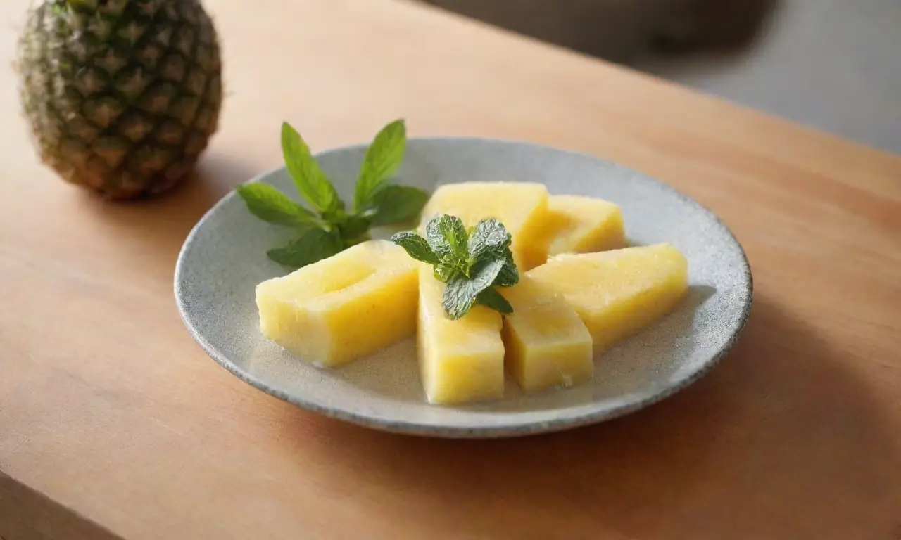 Escena vibrante de cocina con piña