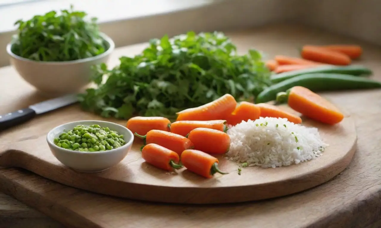 Ingredientes frescos listos para cocinar