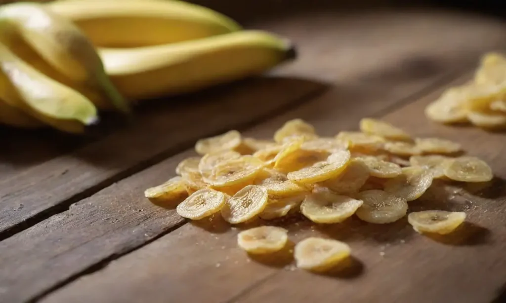 Chips de plátano doradas y apetitosas