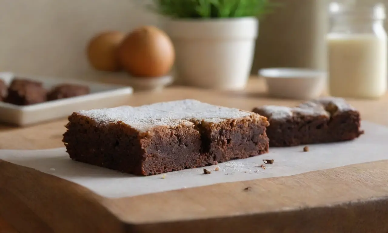 Brownies cálidos y tentadores en un entorno acogedor