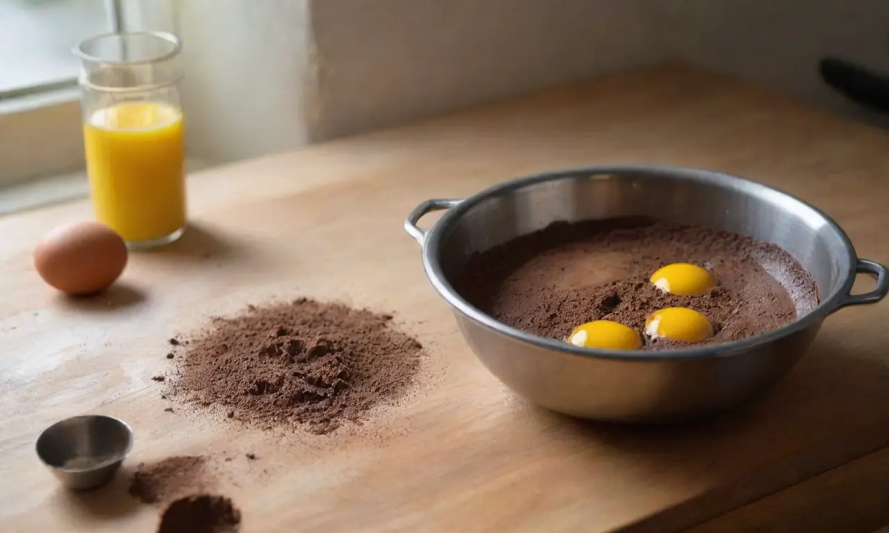 Mezcla de chocolate en cálida cocina hogareña
