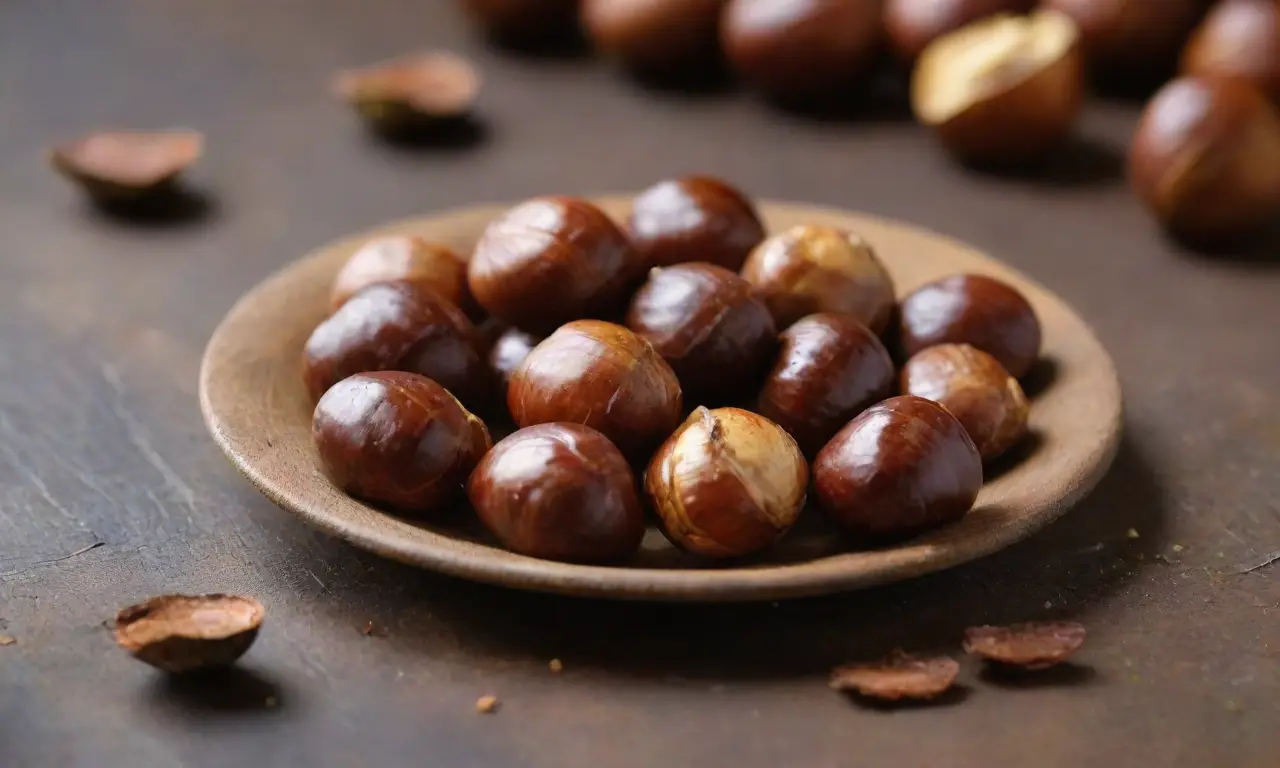 Castañas asadas con chocolate en un entorno acogedor