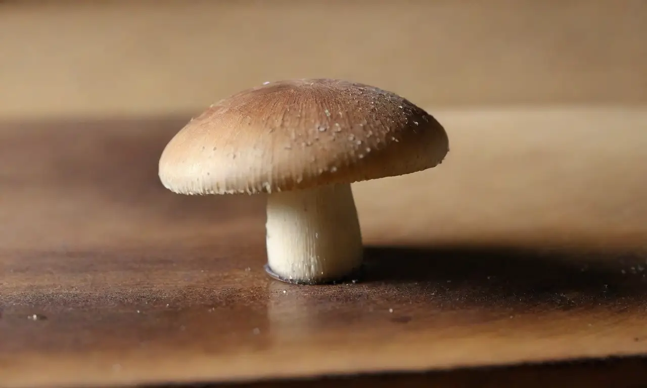 Seta fresca sobre una tabla de madera