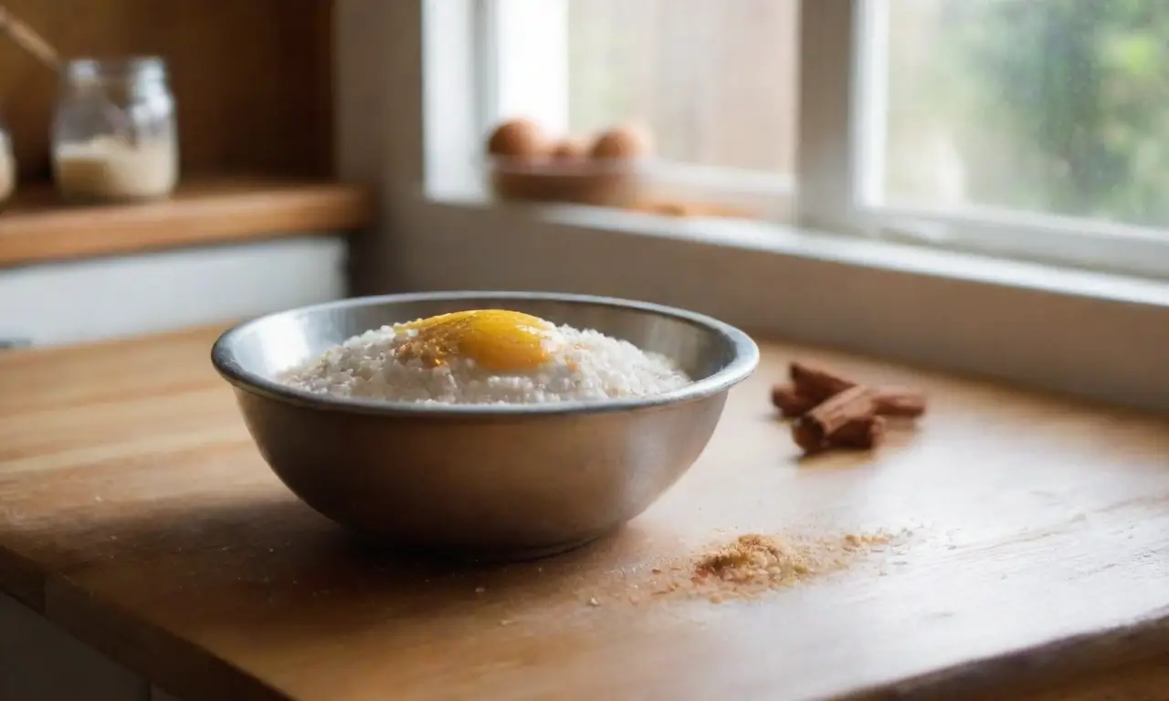 Cocina acogedora con ingredientes y utensilios brillantes