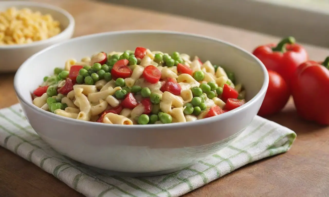 Ensalada de pasta fresca y colorida