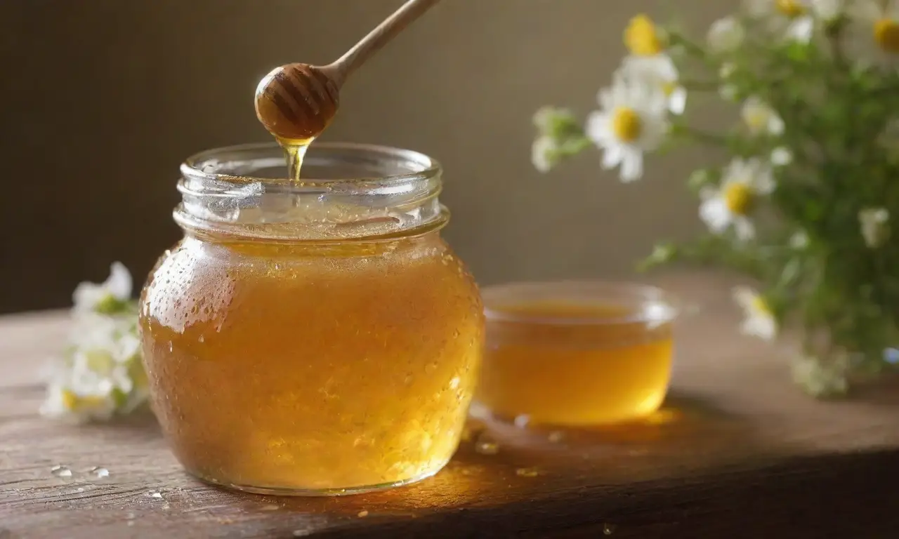 Miel dorada en un ambiente cálido y acogedor