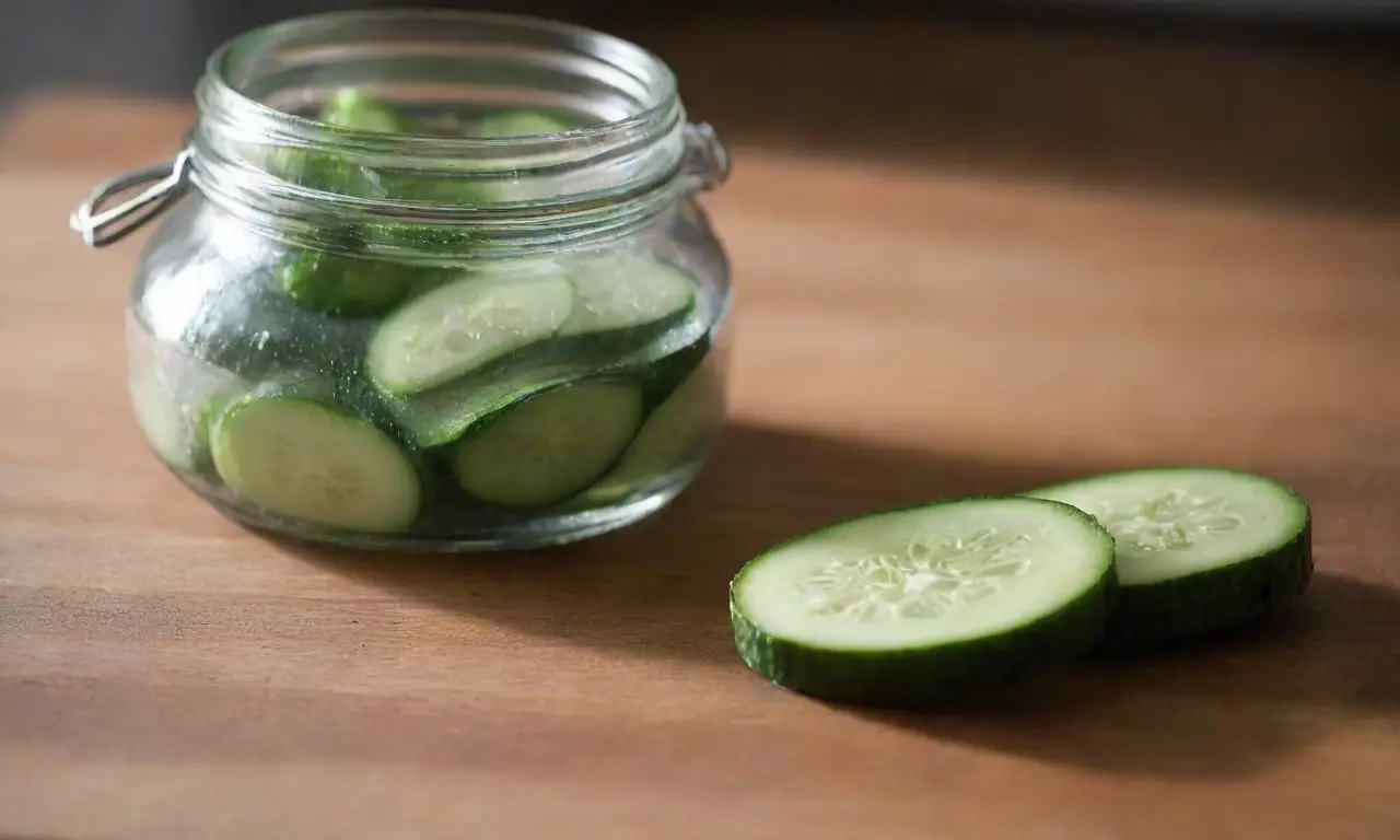 Preparativos para conservar un pepino fresco