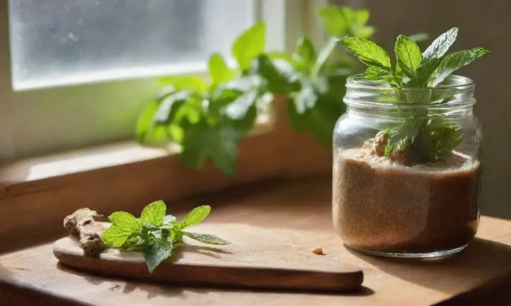 Cocina rústica con jengibre y sal