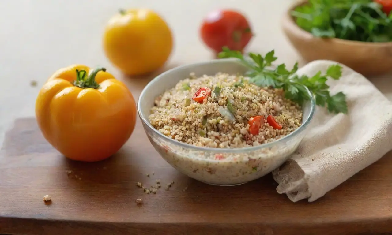 Ingredientes frescos y vibrantes listos para mezclar