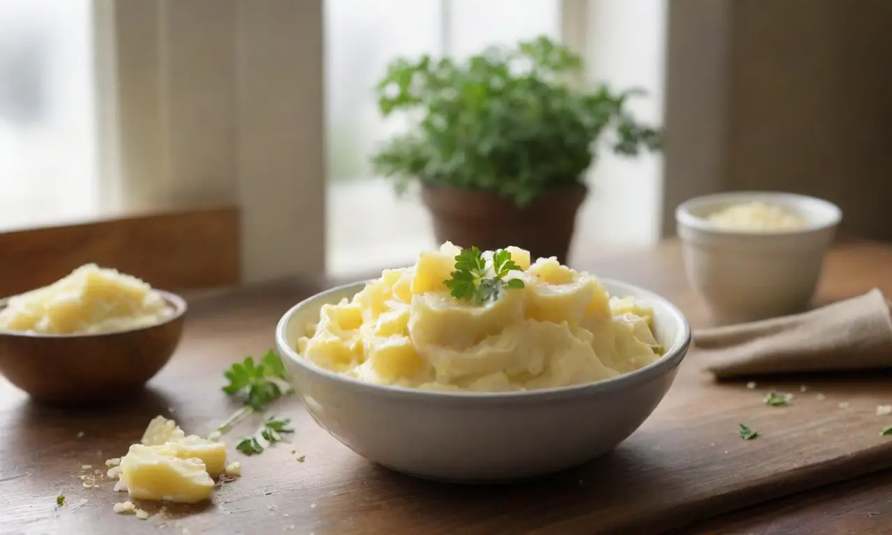 Mesa de cocina con ingredientes y luz natural