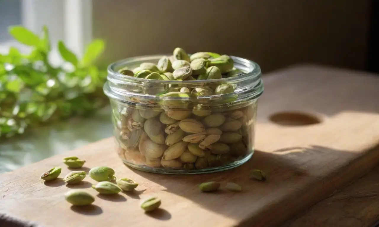 Mesa rústica con pistachos y crema