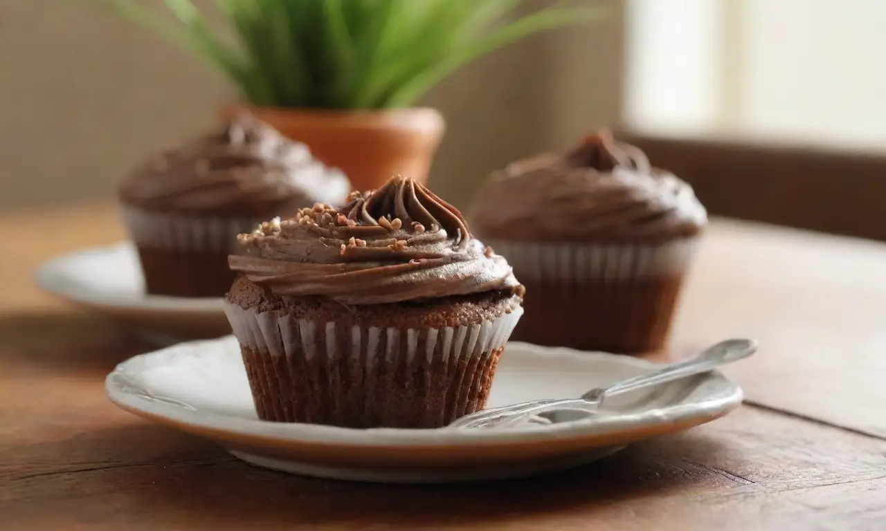 Deliciosos cupcakes en un acogedor entorno