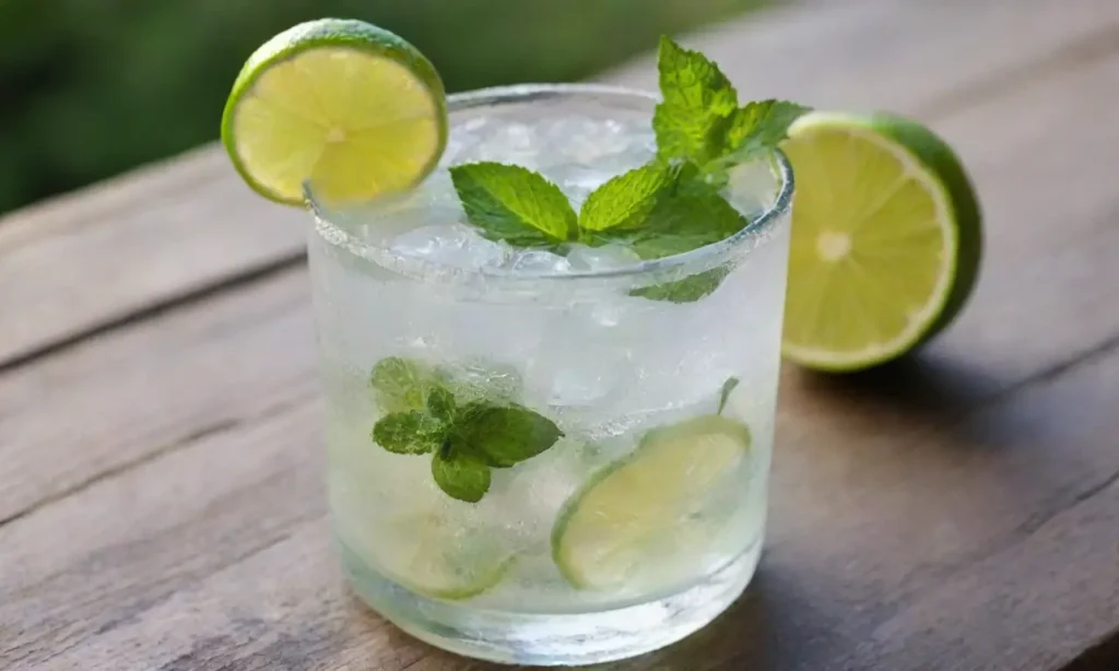Bebida helada y refrescante en vaso vibrante
