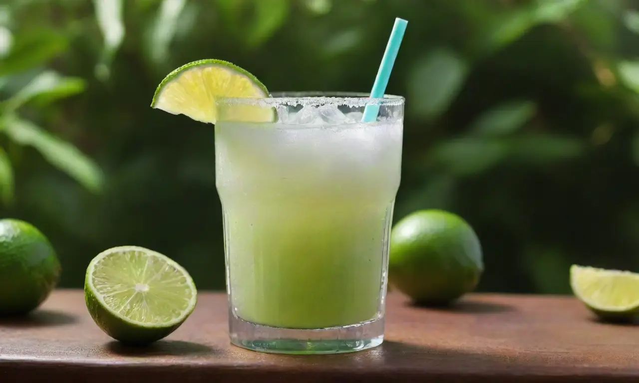 Vaso helado de lima y menta refrescante