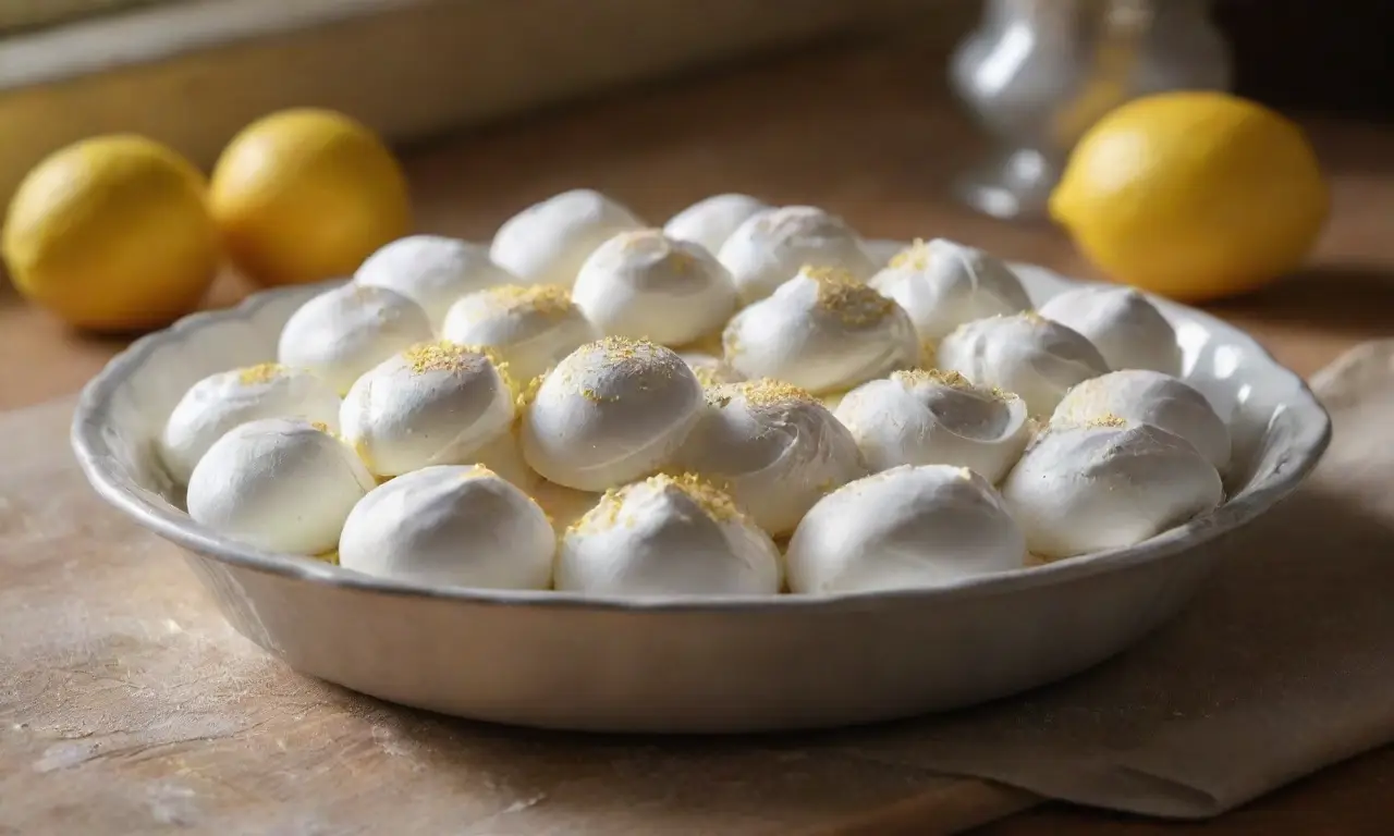 Cocina acogedora con meringue y luz cálida