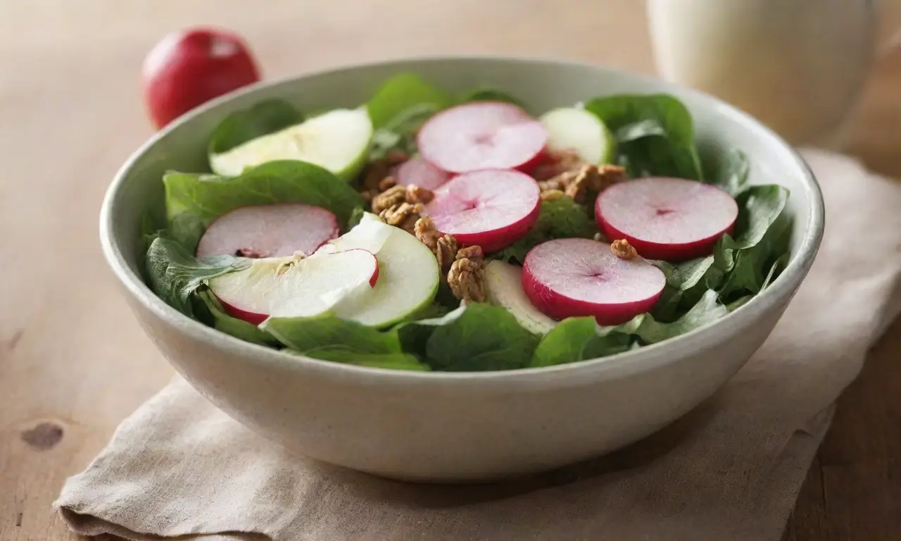 Ensalada colorida y fresca, invitante y armoniosa
