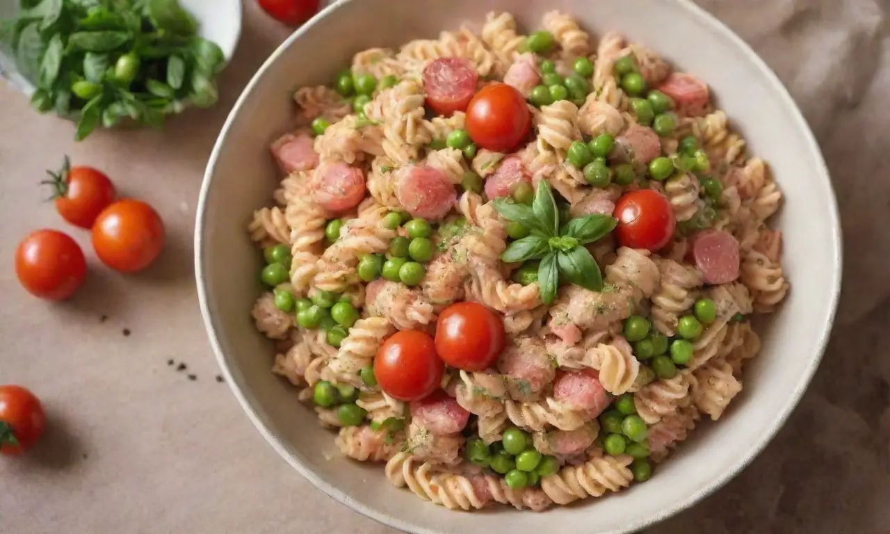 Ensalada de pasta colorida y apetitosa