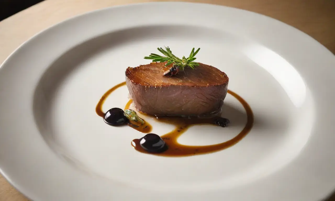 Plato de foie gras elegantemente presentado