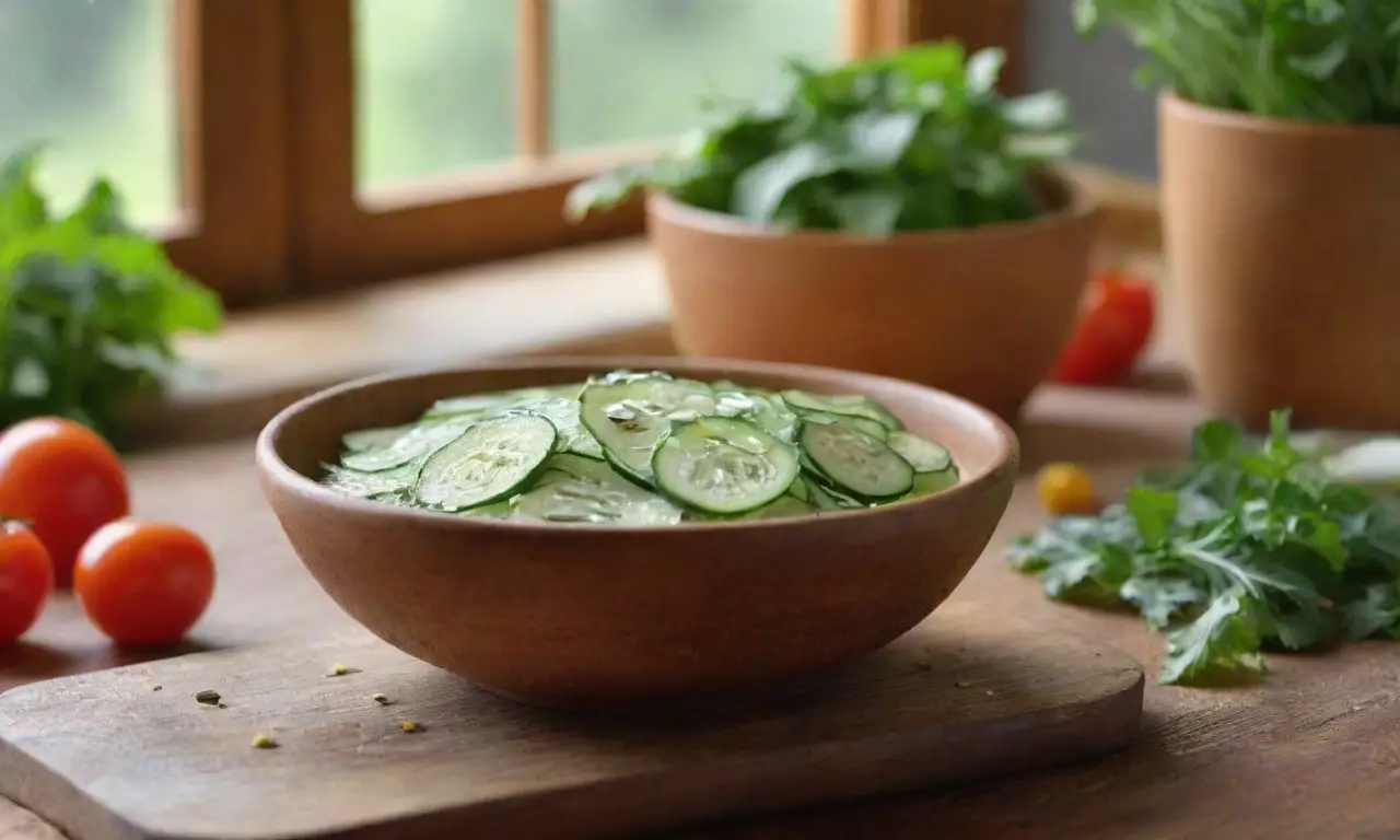 Escena acogedora de cocina con ingredientes frescos