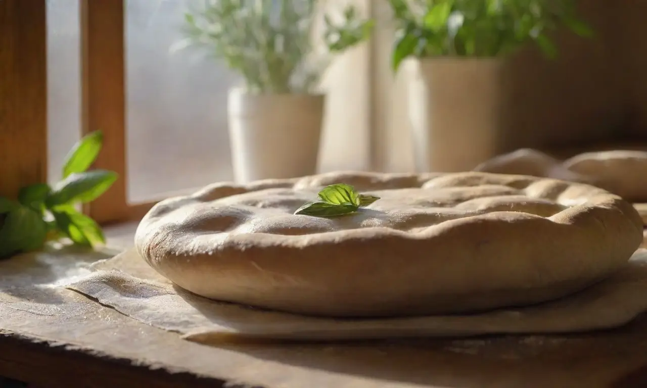 Encantadora cocina rústica con masa de pizza