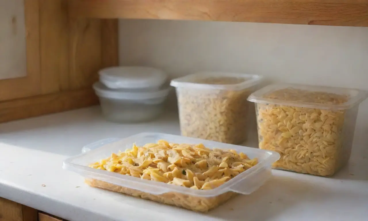 Cocina organizada y acogedora con pasta