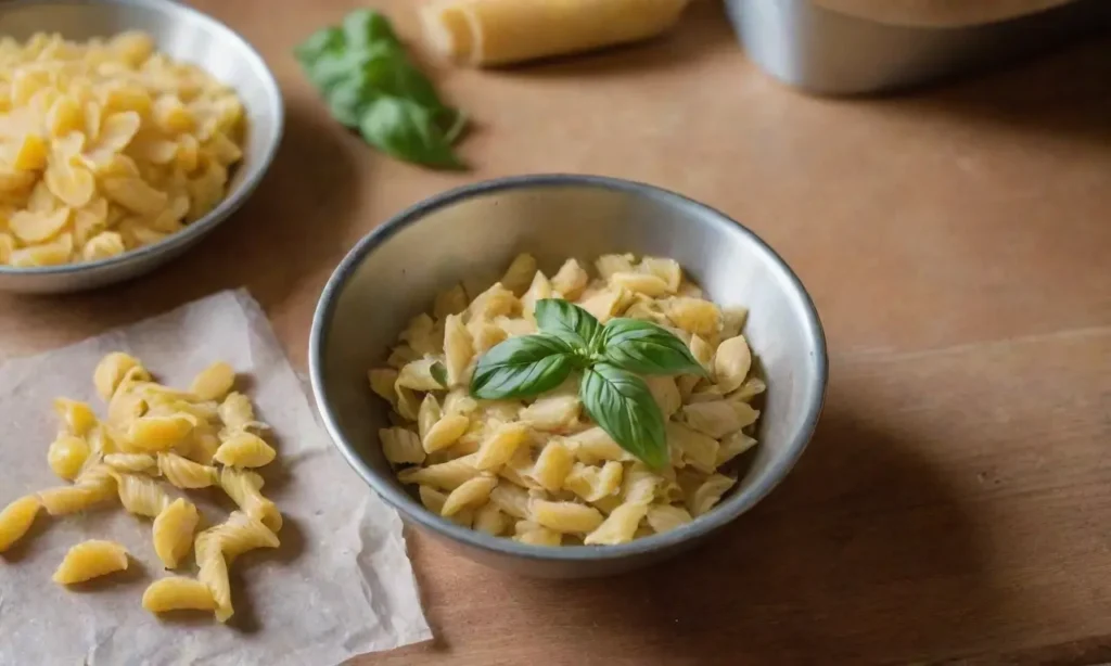 Cocina organizada con pasta y luz natural