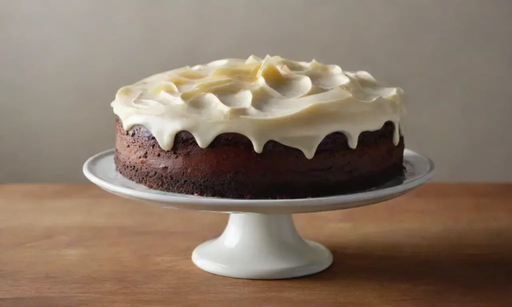 Frosting cremoso y apetitoso sobre pastel