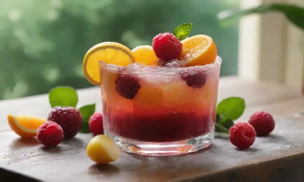 Fresca bebida de frutas en un vaso