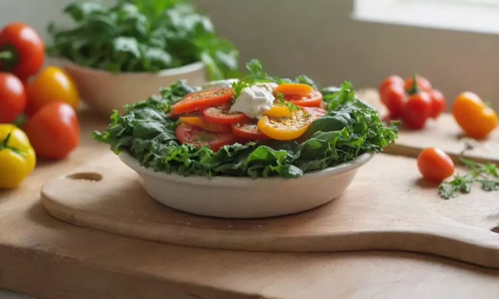 Mesa de cocina vibrante y saludable