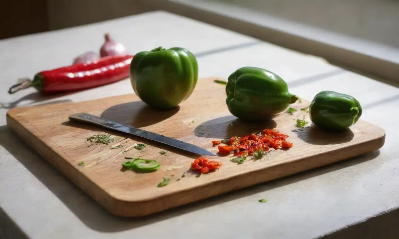Encimera de madera lista para cocinar