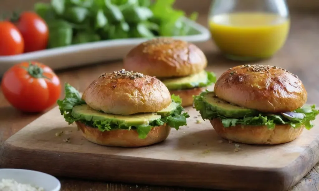 Deliciosa hamburguesa con ingredientes frescos y coloridos