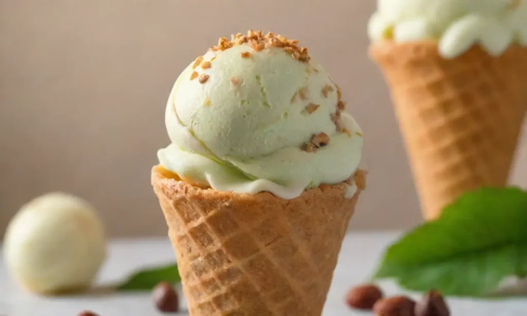 Helado de avellana con caramelo y chocolate