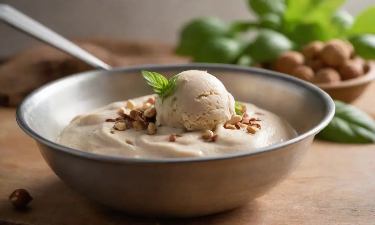 Helado de avellanas en un ambiente acogedor