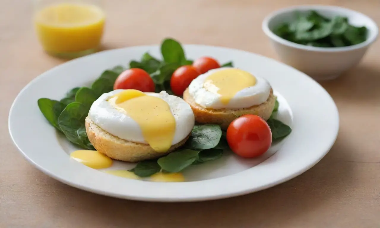 Huevos poché con espinacas y salsa holandesa