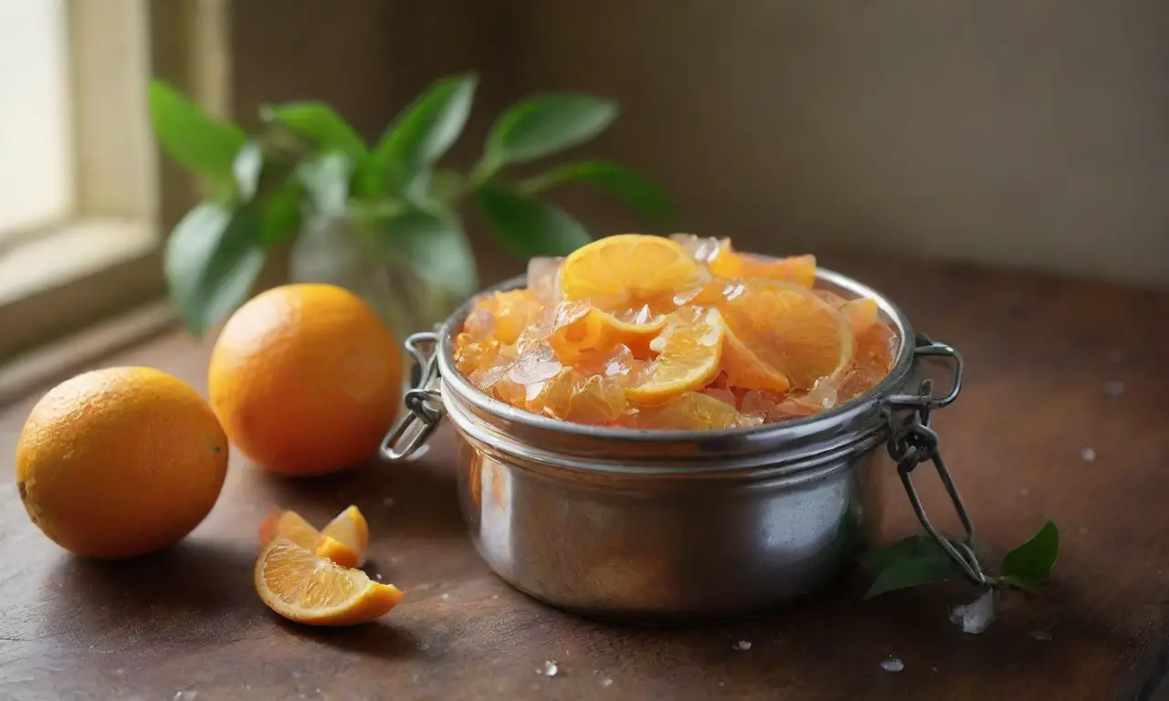 Mesa rústica con ingredientes vibrantes y cálidos