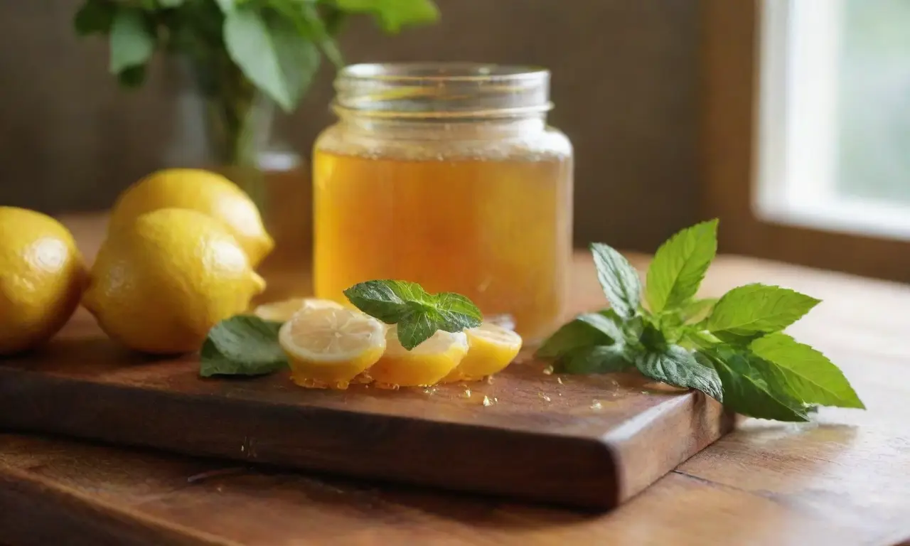 Encanto cálido de cocina con miel y limón