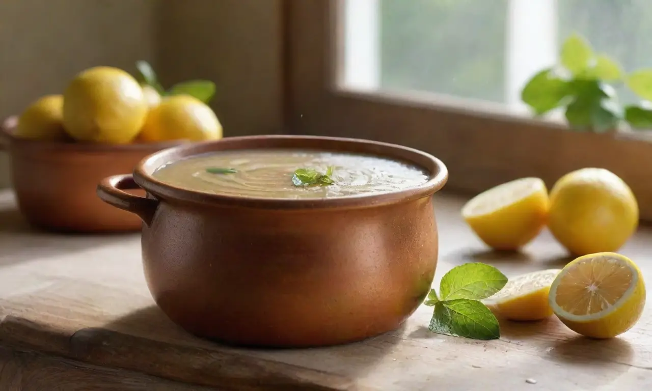 Escena cálida de cocina rústica y acogedora