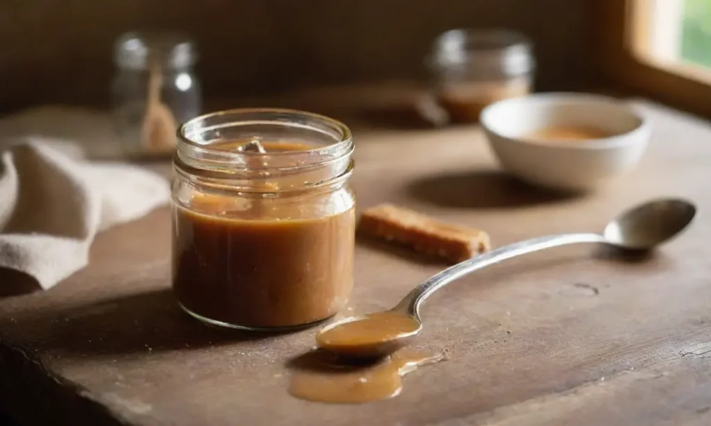 Mesa rústica con dulce de leche casero