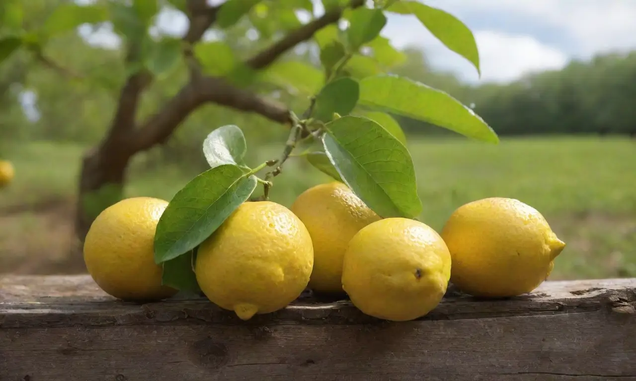 Un huerto de limones bajo luz cálida