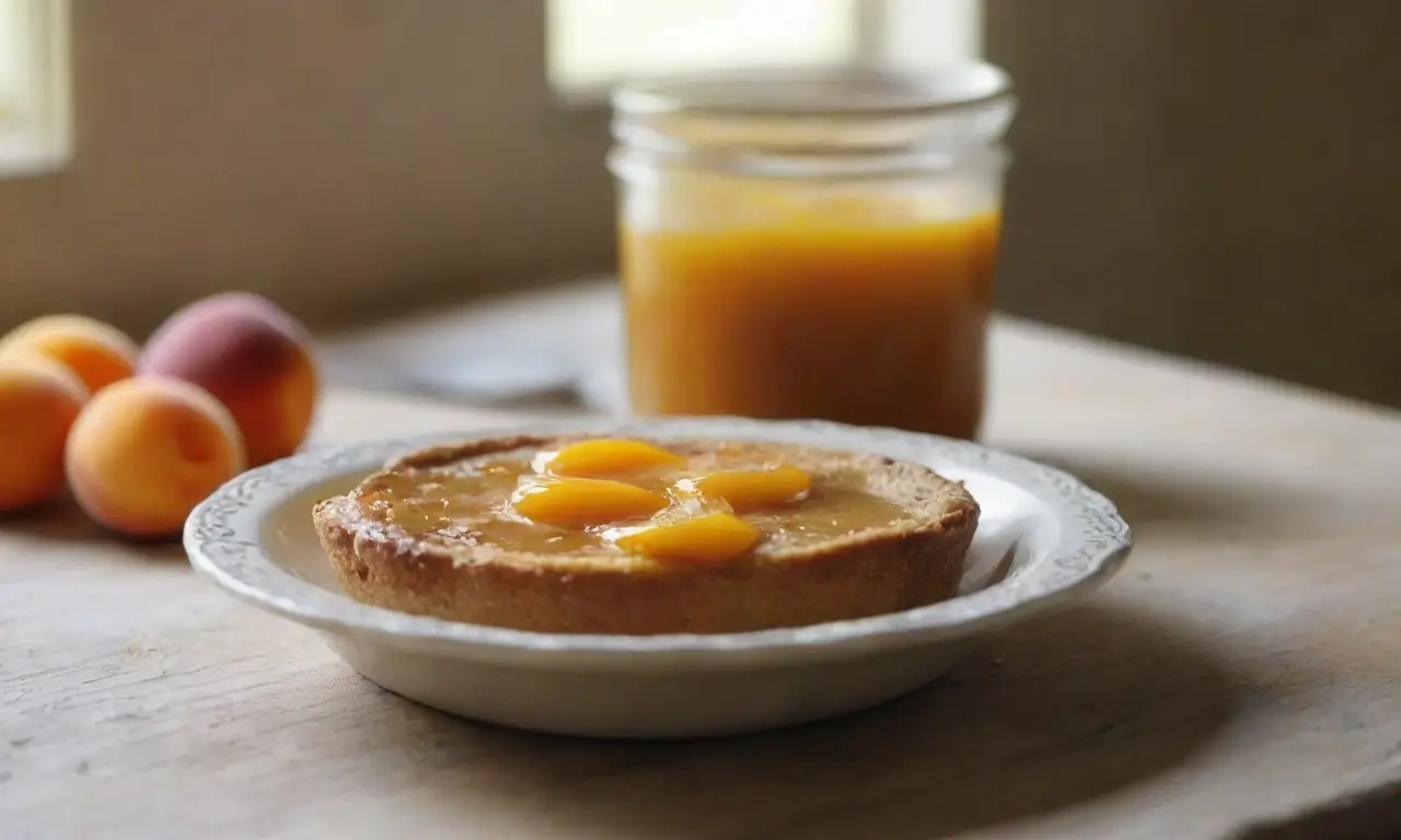 Pan dorado y acogedor con mermelada