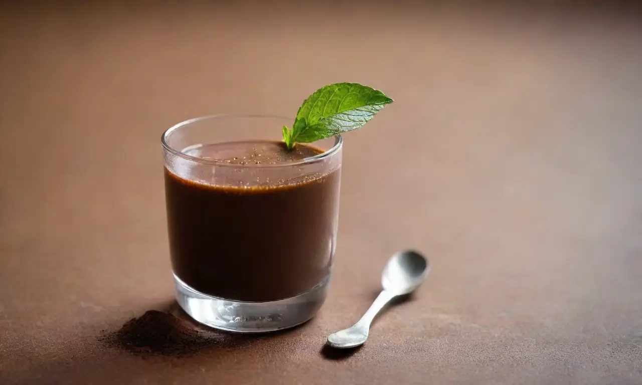 Panna cotta de chocolate con menta fresca
