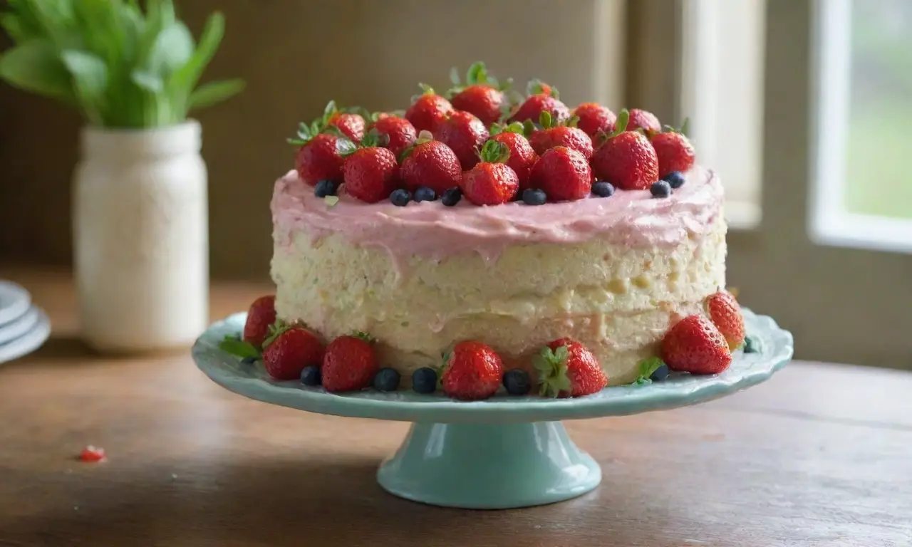 Pastel hermoso y acogedor en cocina rústica