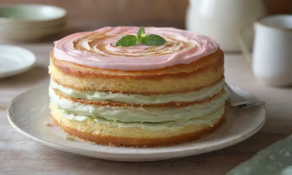 Delicioso pastel de panqueque decorado elegantemente