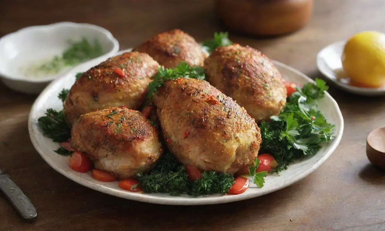 Deliciosa y artística presentación de pollo