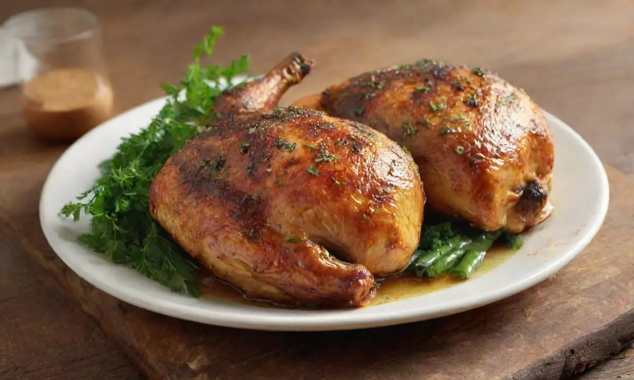 Muslos de pollo dorados y apetitosos