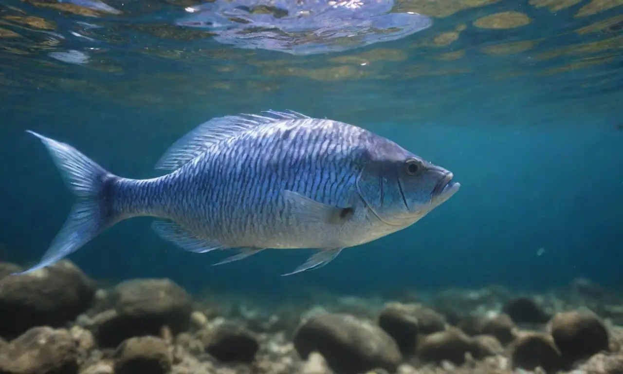 Peces azules brillantes en un entorno sereno